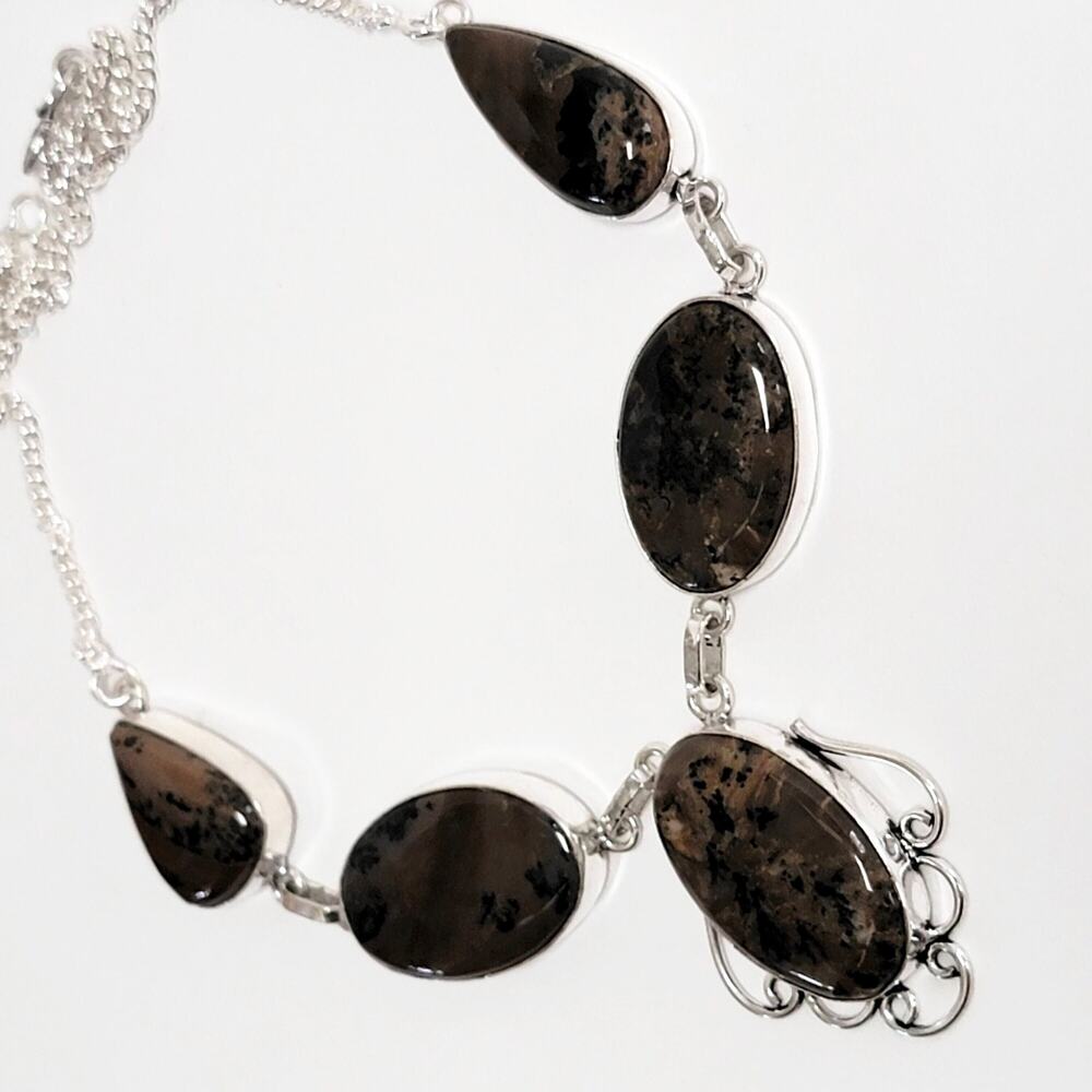 Dendritic Agate Statement Necklace - Bold Women's… - image 7
